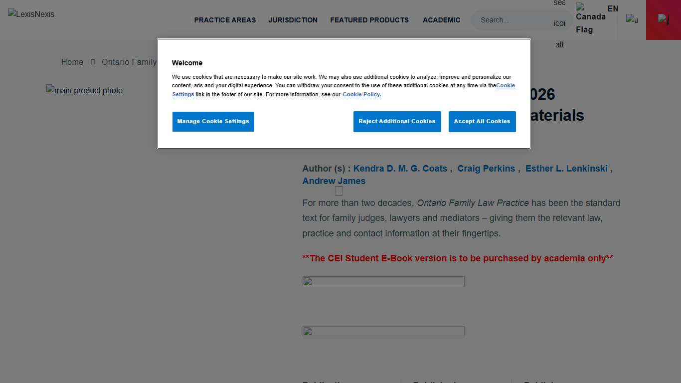 Ontario Family Law Practice, 2026 Edition + Related Materials LexisNexis Canada